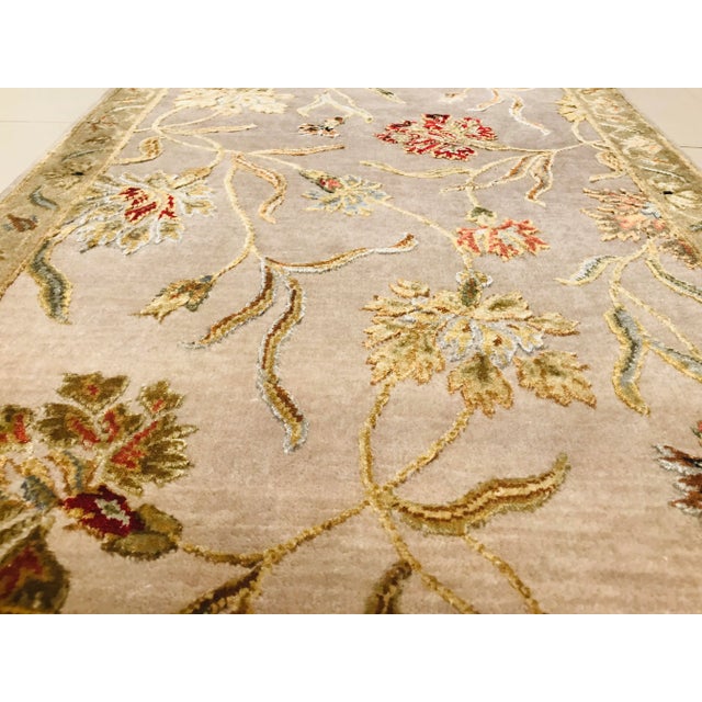 Handmade Wool and Silk Jaipur Carpets, 1980s, Set of 2 For Sale - Image 3 of 11