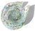 Beautiful vintage Murano hand blown white, with a rainbow swirl design Italian art glass decorative bowl. The piece has a...