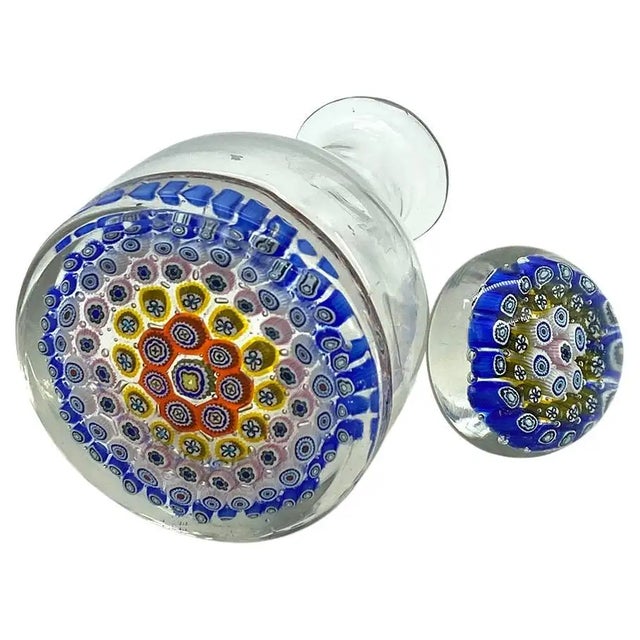 Italy Millefiori Art Glass Perfume Bottle With Stopper For Sale - Image 4 of 5