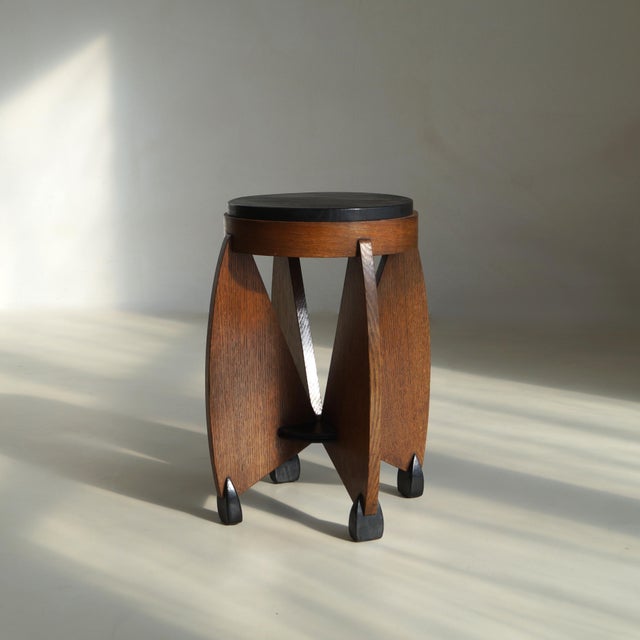 This rare and very modestly sized 1920s side table by the firm of j.j. Zijfers & co (amsterdam) is an unusual and...