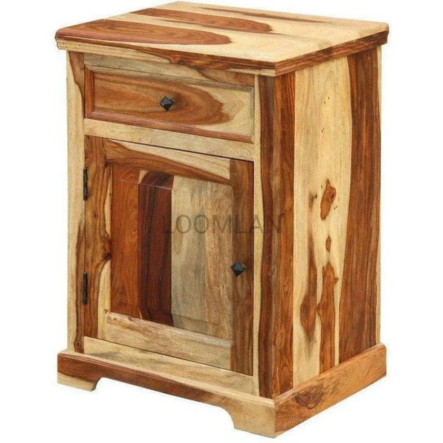 Transform your bedroom into a peaceful mountain retreat with our handcrafted Raven Tall Slim 1 drawer 1 Door Bedside Table...