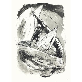 1968 "Moby Dick" Lithograph by Benton Spruance "Ahab in the Jaws" For Sale