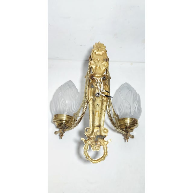 Mid-Century Modern Bronze Wall Light, France, 1950s For Sale - Image 3 of 11