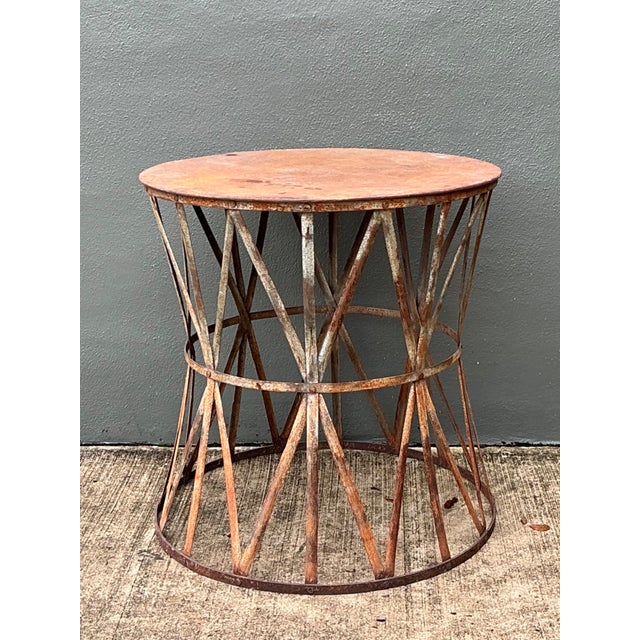 Mid 20th Century Vintage Patinated Metal Table Pedestal For Sale - Image 5 of 12