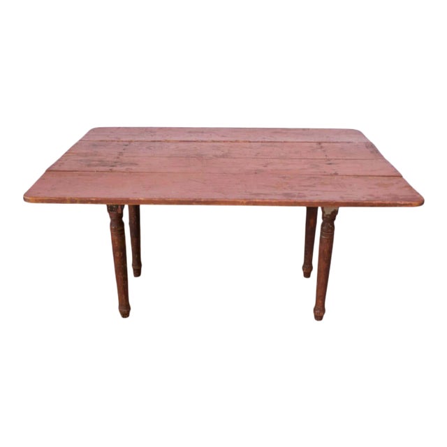Early 20th Century English Drop-Leaf Farm Table For Sale