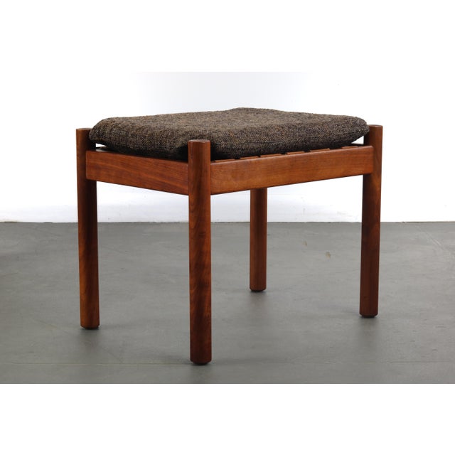 Glass Coffee Table and 4 Nesting Stools in Teak Attributed to Jorgen Baekmark - 6 Pieces For Sale - Image 11 of 13