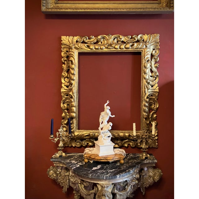 This magnificent Italian Baroque frame, dating from the 1600s, is a testament to the opulent craftsmanship of 17th-century...
