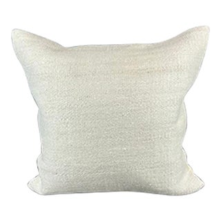 20 x 20 Hemp Pillow Turkish Cushion Natural Grayish White Pillow Cushion Cover For Sale