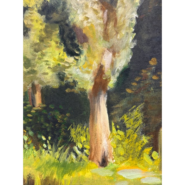 Impressionist Acrylic on Canvas Dock on a Pond Landscape Painting For Sale In San Francisco - Image 6 of 12