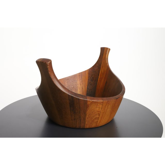 Jens Quistgaard 1950s Dansk Teak Staved Viking Salad Bowl by Jens Quistgaard For Sale - Image 4 of 17