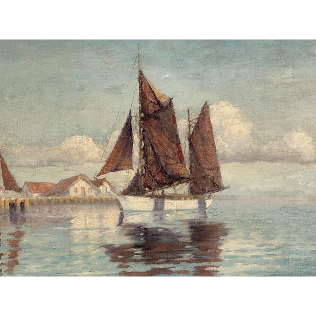 American Early 20th Century Morning on White Lake Harbor, Lake Michigan, by Fredrick Herman Immer For Sale - Image 3 of 9