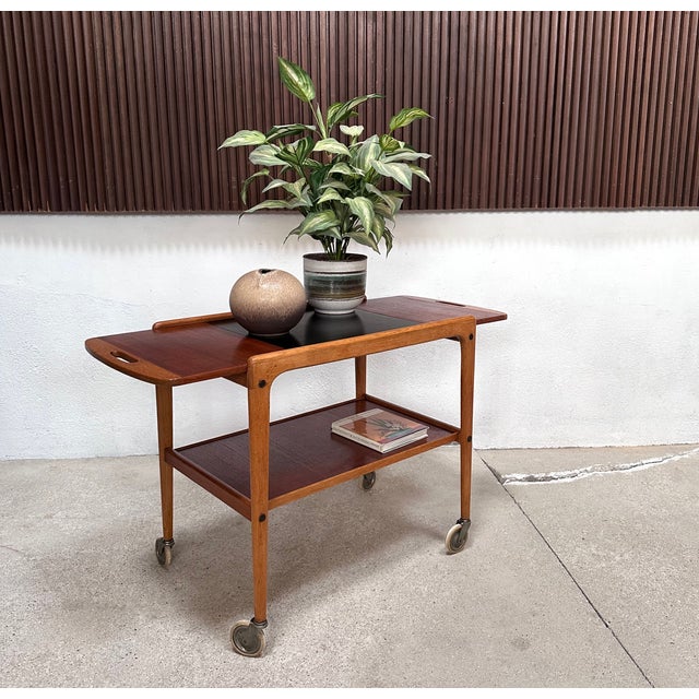 Early Edition Model Thea Serving Trolley with Foldable Table Top by Yngve Ekström for Källemo, Sweden, 1950s For Sale - Image 18 of 18
