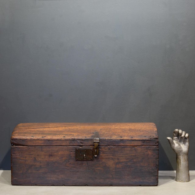 19th C. European Dome-Top Immigrant Trunk/Storage Chest c.1800s For Sale In San Francisco - Image 6 of 8