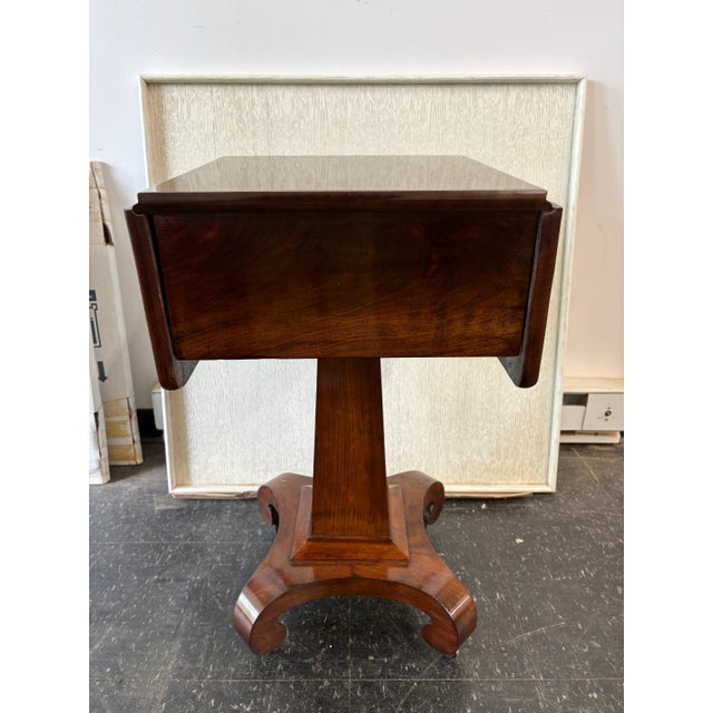 Traditional American Empire Mahogany Drop Leaf Side Table Neo Classic For Sale - Image 3 of 12