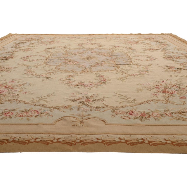 Rococo Vintage Chinese Aubusson Rug, 11'11 X 15'04 For Sale - Image 3 of 10