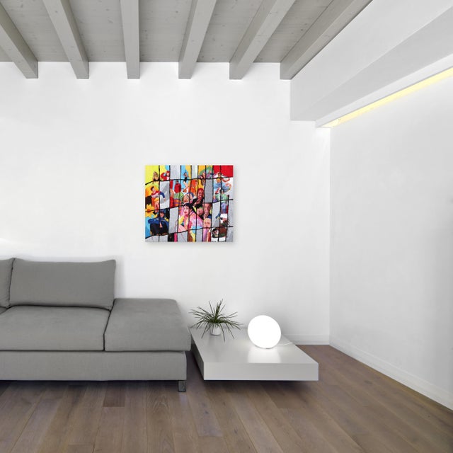 Freedom in Frames - Vibrant Textural Mixed Media on Canvas Original Artwork by Nilraya Bundasak For Sale - Image 12 of 12