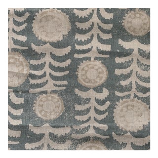 English Penny Morrison Blue Killi Linen Hemp Fabric- 4 Yards For Sale