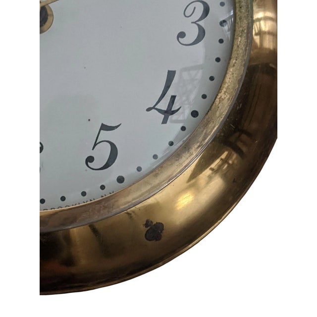Vintage Brass Pocket Watch Style Electric Plug in Wall Clock For Sale - Image 9 of 11