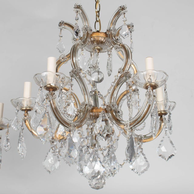Mid 20th Century Maria Theresa Crystal Chandelier Pair For Sale - Image 9 of 16