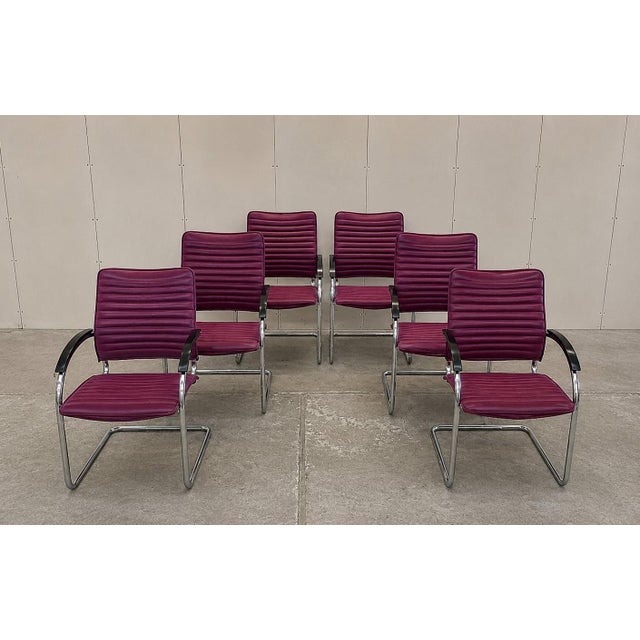 Black Tubular Cantilever Model S74 FV Chairs by Josef Gorcica for Thonet, 1980s, Set of 6 For Sale - Image 8 of 10