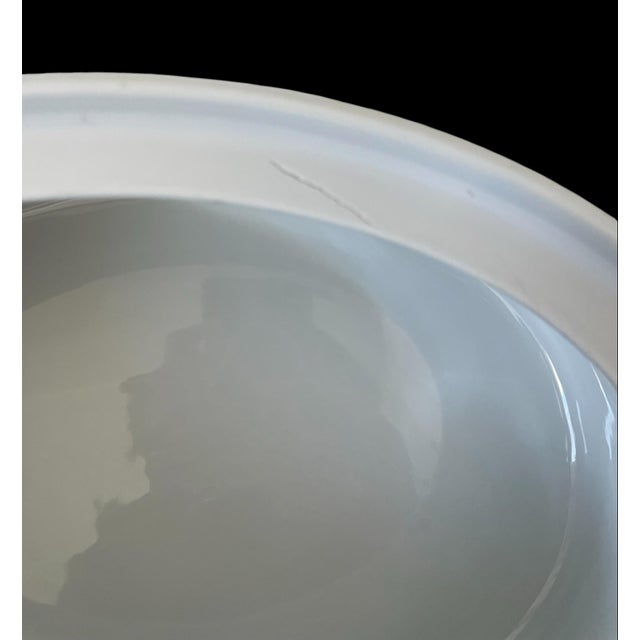 White Apilco White Porcelain Covered Roaster / Casserole France Rooster Lid Oval Baker For Sale - Image 8 of 8