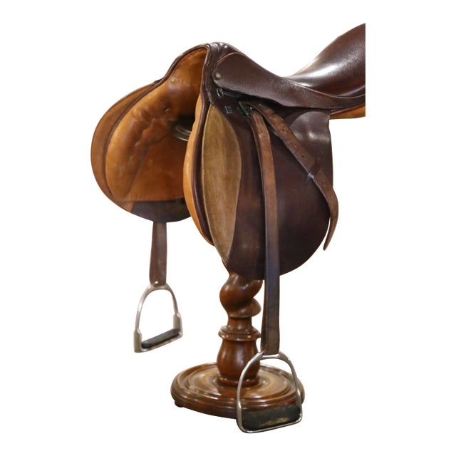 Vintage Stubben Siegfried Swiss Brown Leather Horse Saddle For Sale