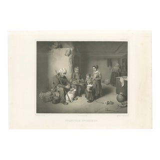Pehr Wickenberg, Fransysk Interieur Genre Scene, Lithograph, 1850 For Sale