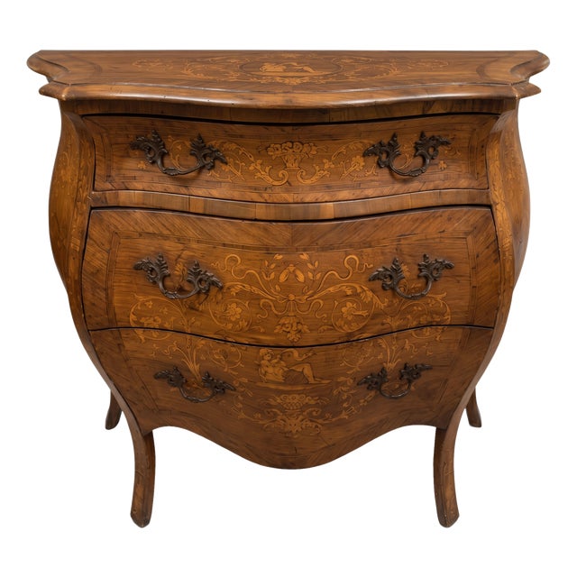Antique Dutch Bombe Commode in Wood, 1800s For Sale