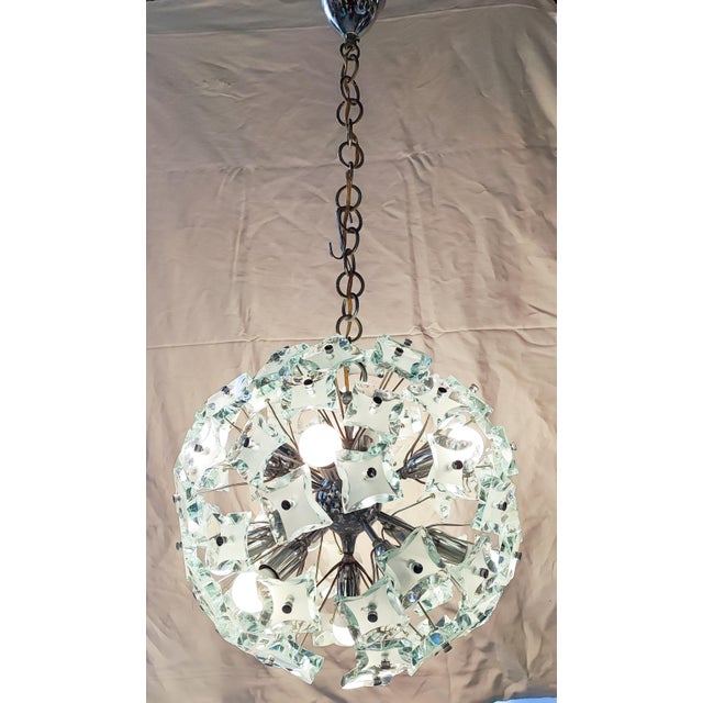 Sputnik Chandelier in Cut Glass from Fontana Arte, 1960 For Sale - Image 3 of 11