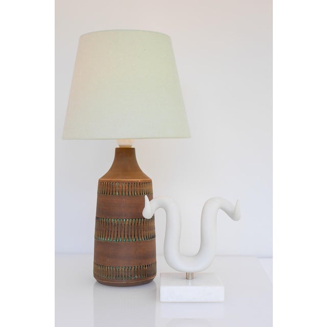 Red Mid-Century Modern Scandinavian Pottery Table Lamp by Anagrius, 1970s For Sale - Image 8 of 14