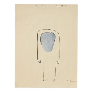 Albert Schöpflin, Anonymous Figure, 1990, Opaque Paint & Charcoal For Sale
