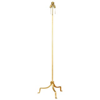 Hollywood Regency Italian Gilded Iron Floor Lamp For Sale