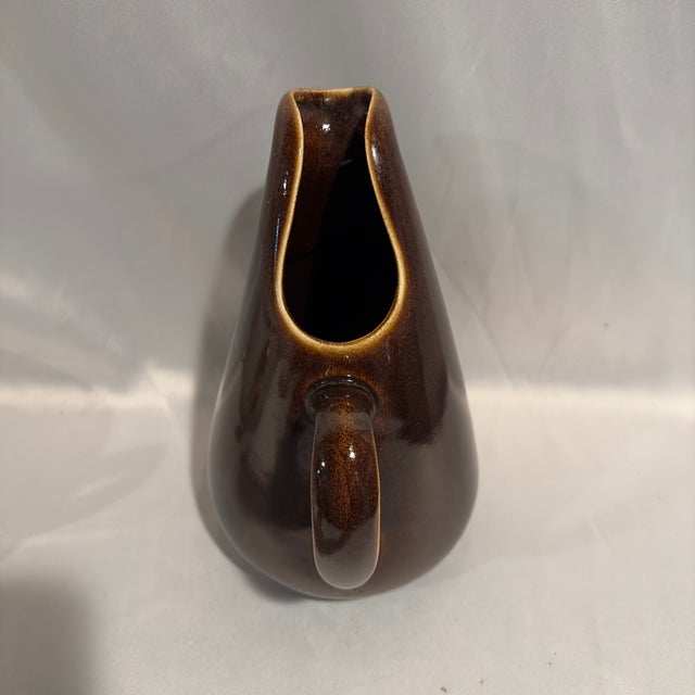 Mid-Century Modern Russell Wright Brown Ceramic Pitcher for Oneida For Sale - Image 3 of 4