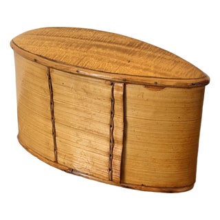Vintage Thai Akha Hill Tribe Bamboo & Rattan Tobacco Box For Sale