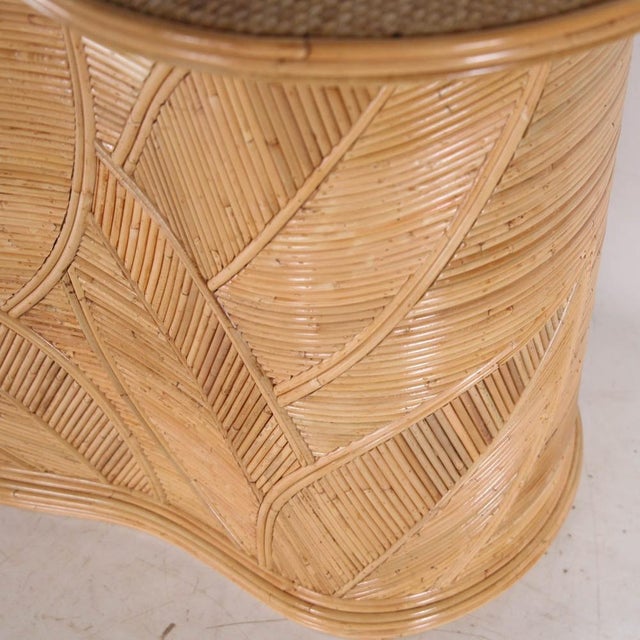 Wood Leaf Rattan Console Table For Sale - Image 7 of 16