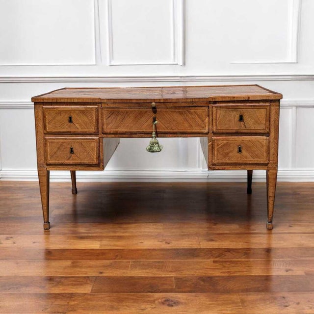 Antique Desk – Lombardy Louis XVI Era Desk, Vintage Writing Table, Elegant Office Furniture, 18th Century Desk For Sale In Los Angeles - Image 6 of 18