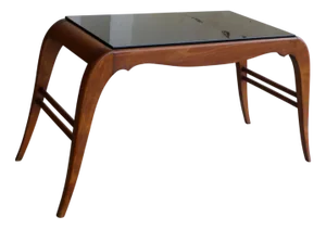 Beech and Black Opaline Coffee Table, 1950