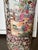 The large 24” tall cylinder porcelain stand is beautifully handpainted with a lot of gold in a lush and colorful design,...