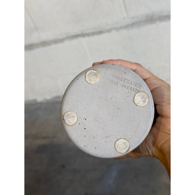 White Vase Tingkeramik Følle Denmark Stoneware Mid-Century For Sale - Image 8 of 10