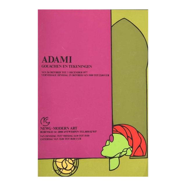 Valerio Adami, Valerio Adami Is A, Vintage Offset and Screen Print Poster, 1977 For Sale