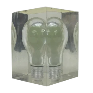 Pop Art Acrylic Glass Glow in the Dark Paperweight Sculpture by Pierre Giraudon, 1970s