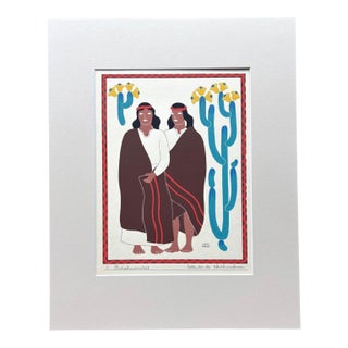 Carlos Mérida Silkscreen Print "Tarahumaras... Chihuahua" in 16x20 mat 1945 For Sale