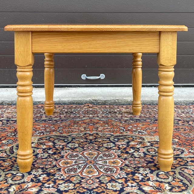 Traditional Vintage American Made Traditional Solid Oak Child's Table For Sale - Image 3 of 9