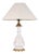 Lamp in White Opaline Glass with Red Pattern and Brass Base, 1880s For Sale