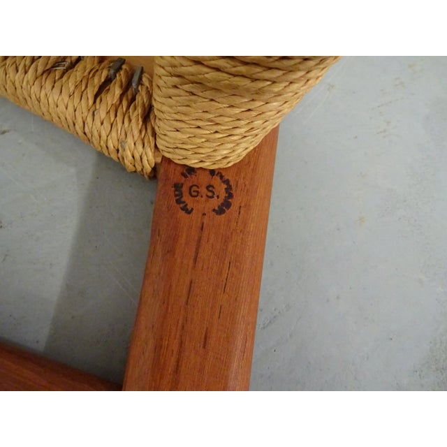 Set of Teak & Paper Cord Dining Chairs by Ejner Larsen for Glyngore Stolefabrik, 1960s For Sale - Image 13 of 18