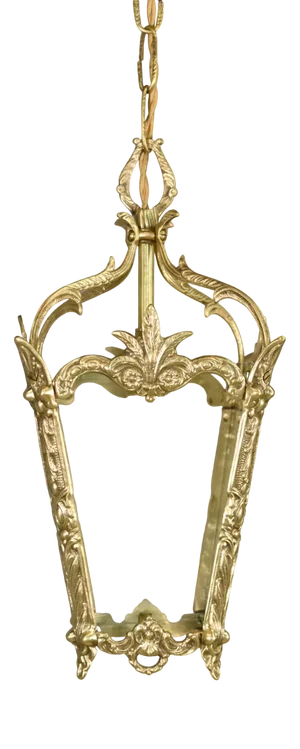 Louis XVI Style Brass Hanging Lantern, 1920s