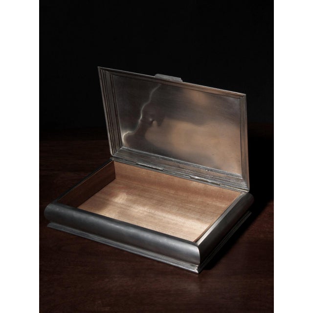 1930s Art Deco Pewter Jewellery Casket by J. L. Hultman for Svenskt Tenn, Sweden, 1930s For Sale - Image 5 of 7