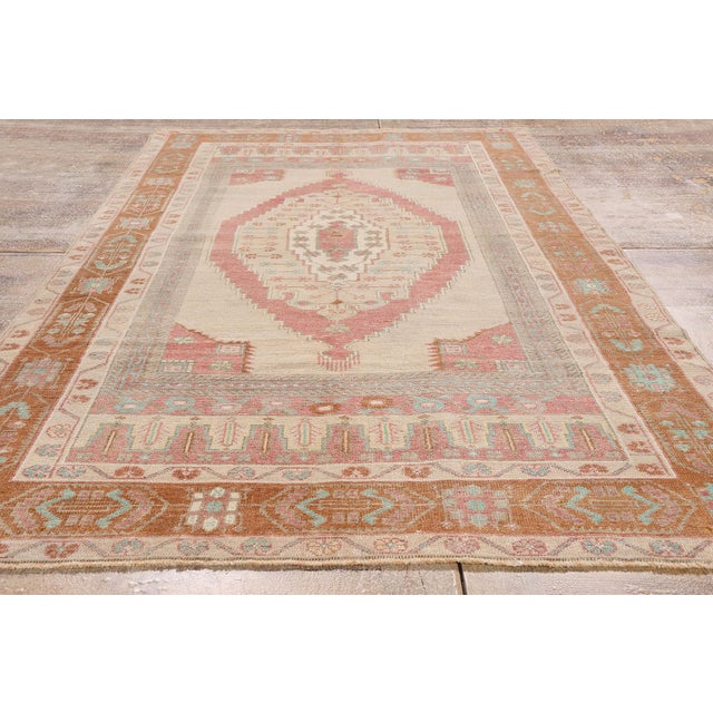 Vintage Turkish Oushak Rug, 04'07 X 08'06 For Sale - Image 9 of 10