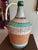 Mediterranean Vintage Orange, Green & White Woven Demijohn Bottle – 15” For Sale - Image 3 of 5
