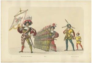Heinrich Jenny, The Banner of the Swiss Confederation and William Tell, 1855, Lithograph on Paper